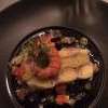Gambas sur lit de poireaux