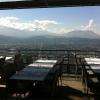 la terrasse couverte et son superbe panorama sur Grenoble