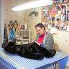 travail d'un manteau en vison