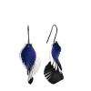 Boucles Plumes Pie. Porcelaine froide et argent.