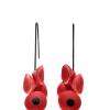 Boucles Diabolo rouge et noir. Porcelaine froide et argent.