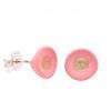 Boucles Lentilles rose et or. Porcelaine froide et argent.