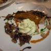 Pavé de maigre au jus de homard et pleurotes.