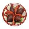 Kebbeh boulettes une préparation sous forme d'une boulette étirée. Elle est préparée avec du boulgour et de la viande hachée, farcie de viande et frite.