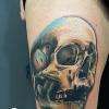Tatouage de crâne/ skull en couleur, pour Mélanie.