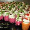 Mousses de betterave-chantilly de roquette & Mousses de poivron-crème de chèvre