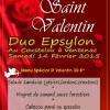 Soirée St Valentin pensez à réserver !!!