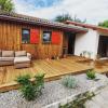 terrasse en pin autoclave sur deux niveaux