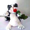 Chat Tango, figurine décorative feutrée, pièce unique