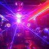 L'intérieur de la Limousine "Harley Davidson"
Jeux de lumières, fibre optique, laser, sono 1000W !!