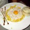 Tagliatelles Carbonara ( crème fraîche,lardons , oeuf )