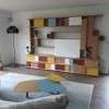 Meuble crée par un artisan local, selon les plans d'Anderea-deco, en harmonie avec le tapis et la table basse Treku