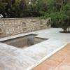 jacouzzi, carrelage, mur en pierre