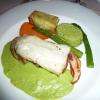 pavé de cabillaud à la crème de petits pois