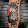 Loup réaliste, tattoo couleur réalisé par Mickael à MBA - My Body Art Grenoble