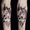 Composition loup graphique, tattoo réalisé par Stan à MBA - My Body Art Villeurbanne