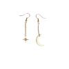 Boucles d'oreilles opposées en acier inoxydable et laiton brut