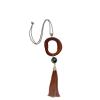 MiFD | Bijoux éthiques made in France - Sautoir acier inoxydable, Tagua, coton et verre de bohème.