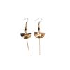 MiFD | Bijoux éthiques made in France - Boucles d'oreilles acier inoxydable doré, laiton brut et perle d'onyx 