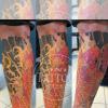 Bas de jambe carpe japonaise (Koï) et vagues, style Irezumi (tatouage traditionnel japonais)