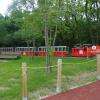 Le petit train pour faire le tour du Parc, les adultes y sont très mal installés.