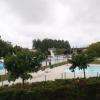 CASTELJALOUX (47) - Vue générale de la piscine municipale avec les installations de Plongeon
