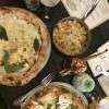 Pizza 4 fromages et pates à la carbonara 
