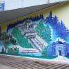 fresque au niveau de l'entrée