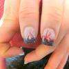 Ongles gel noir petillant paillettes argent decor de fetes french manucure nail art