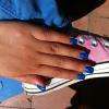 Décor ongle gel bleu chaussure rose quick epil proepil