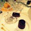 Sorbet de mangue, riz au lait, gâteau et fondant tout chocolat