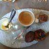 Café gourmet : moelleux au chocolat, crème au citron, cookie, mousse au carambar