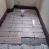 Carrelage imitation parquet.