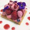 Tarte sablée à la framboise et violette souvenirs d'enfance
