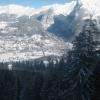 Vue de samoens Village à partir du GME qui monte à la station de samoens 1600