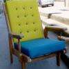 Fauteuil scandinave, tissus en laine Kvadrat