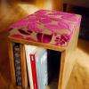 Tabouret-bibiothèque à roulettes, création At)(ome