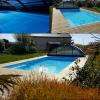 piscine rectangle design, terrasse bois, abri de piscine, finistere, 29 