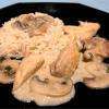 éminces de volaille aux champignons et riez basmati