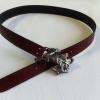 Ceinture en cuir? réversible? box calf bordeaux/noir faite main, sur mesure. 