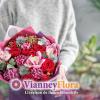 Bouquet de roses rouges et roses par Vianney Flora