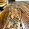 Plateau de table en vieux bois de bateau
