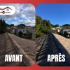 Avant / après : rénovation d'un faîtage de toiture avec remplacement des éléments défectueux et finitions soignées.